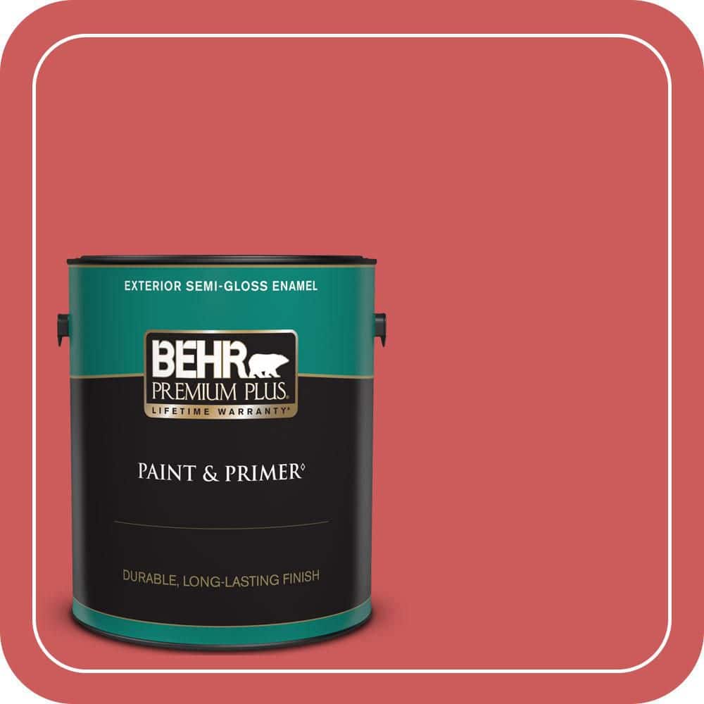 BEHR PREMIUM PLUS 1 gal. #P160-5 Pinkadelic Semi-Gloss Enamel Exterior Paint & Primer