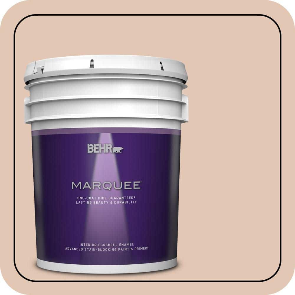 BEHR MARQUEE 5 gal. #S210-2 Tapestry Beige Eggshell Enamel Interior Paint & Primer