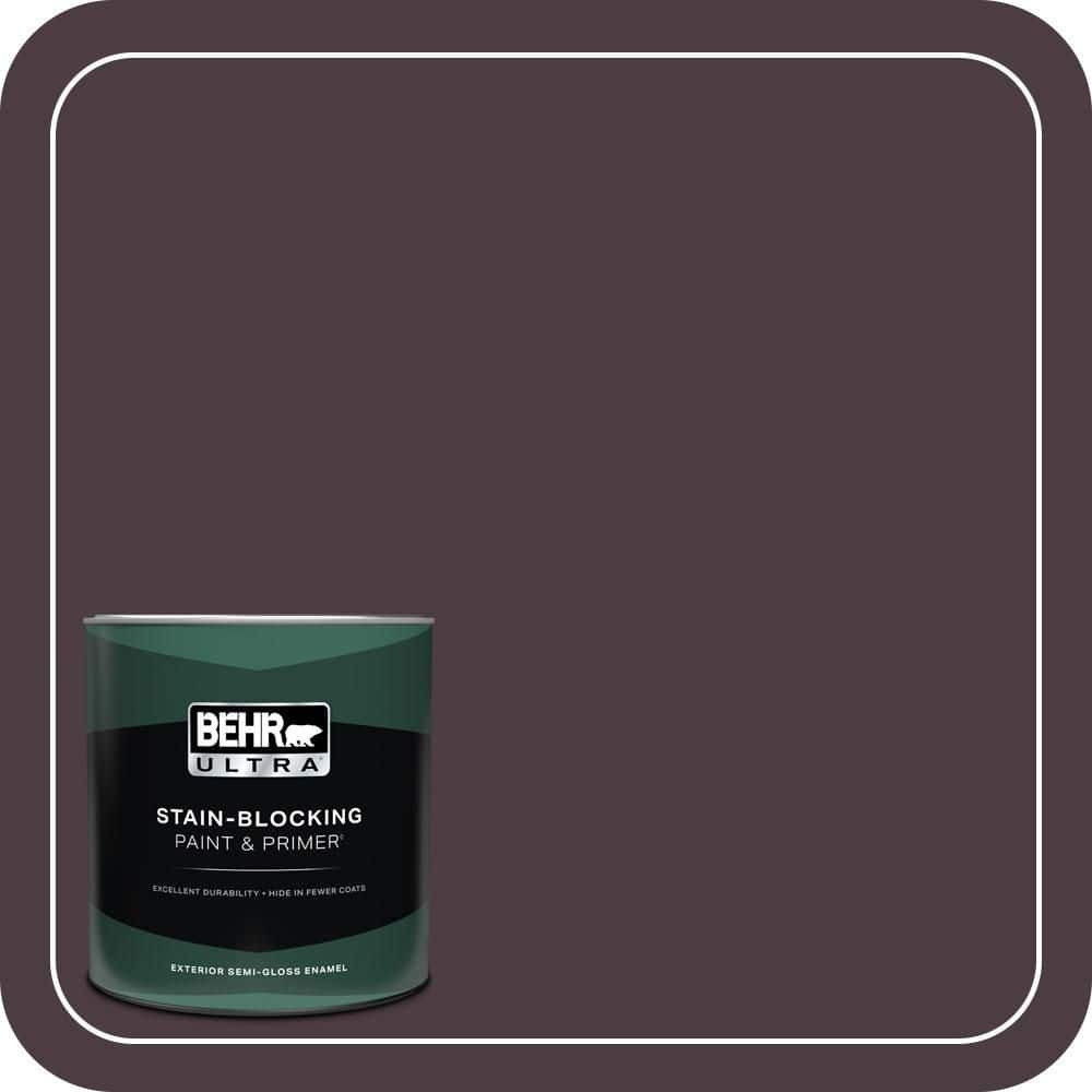 BEHR ULTRA 1 qt. #T18-04 Nocturne Shade Semi-Gloss Enamel Exterior Paint & Primer