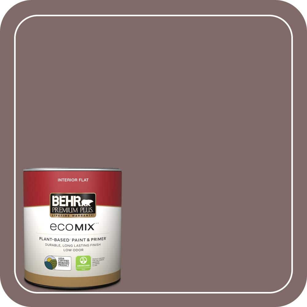 BEHR PREMIUM PLUS 1 qt. #MQ1-41 Autumn Ashes Flat EcoMix Plant-Based Interior Paint & Primer (1)
