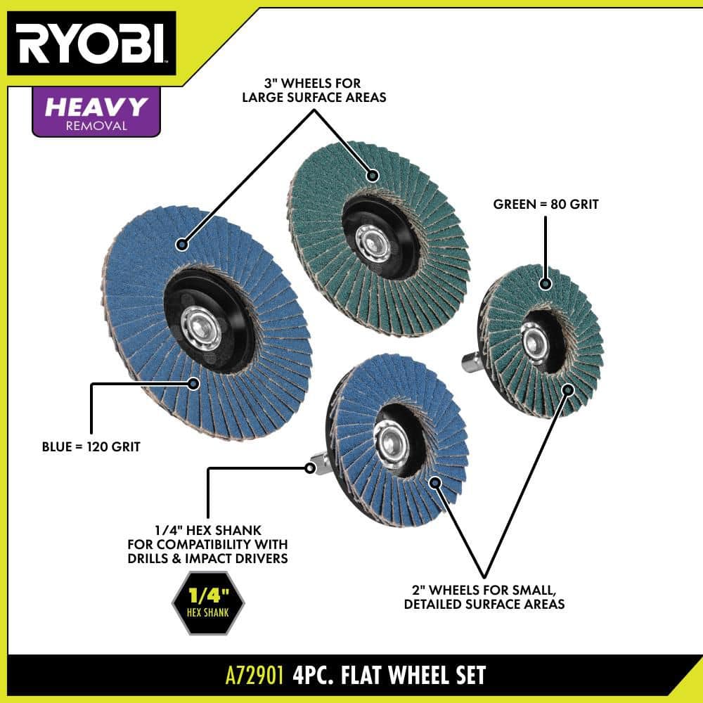 RYOBI Flap Wheel Set (4-Pieces) (3)