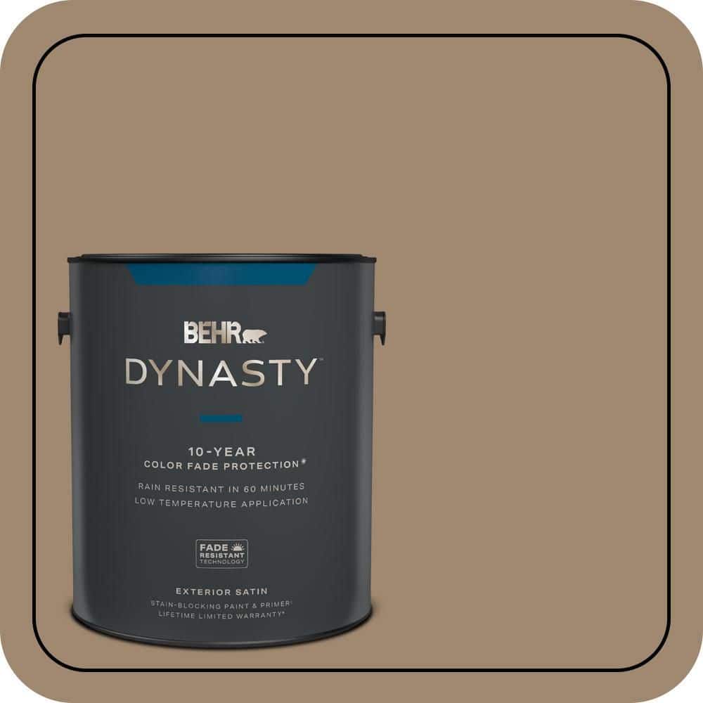 BEHR DYNASTY 1 gal. #700D-5 Toffee Crunch Satin Enamel Exterior Stain-Blocking Paint & Primer