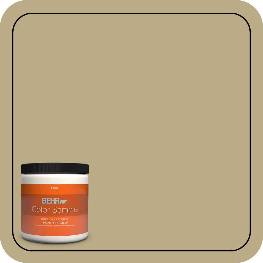 BEHR PREMIUM PLUS #S330-4 Fennel Seed Flat Interior/Exterior Paint & Primer Color Sample (1)