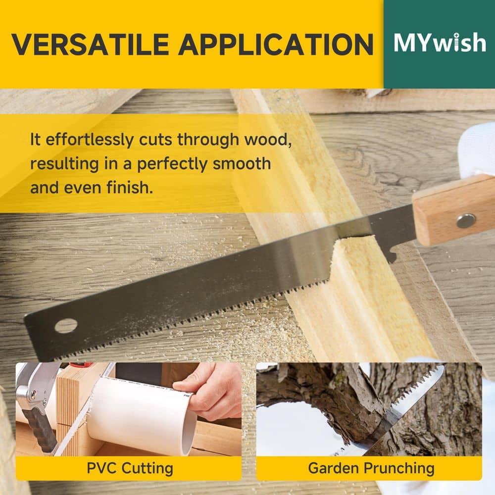MYWISH 6.3 in. Flush Saw with Wood Handle, Flush Cut Trim Saw (2)