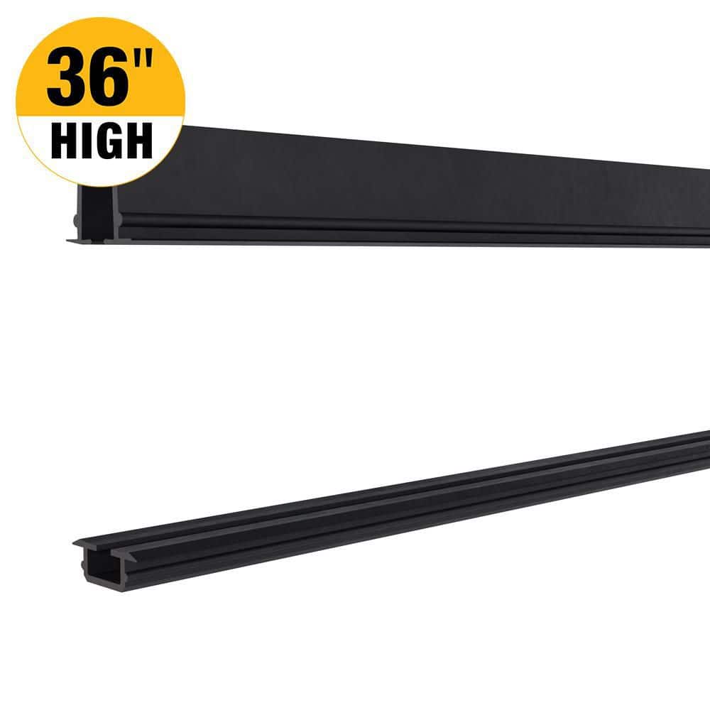 PEAK Aluminum Railing 36 in. H x 6 ft. W Aluminum Deck Railing Glass Gasket for 36 in. High System Black