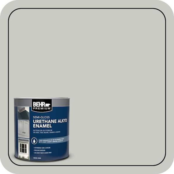 BEHR PREMIUM 1 qt. #N380-2 Heath Gray Semi-Gloss Enamel Urethane Alkyd Interior/Exterior Paint (2)