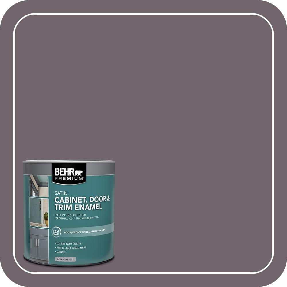 BEHR PREMIUM 1 qt. #N570-5 Curtain Call Satin Enamel Interior/Exterior Cabinet, Door & Trim Paint (1)