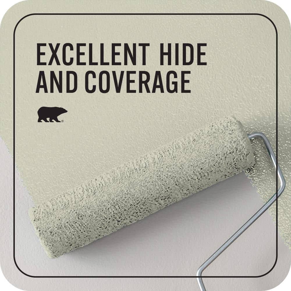 BEHR PREMIUM PLUS #400E-3 Mountain Haze Flat Interior/Exterior Paint & Primer Color Sample (4)