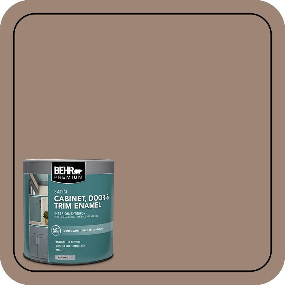 BEHR PREMIUM 1 qt. #PPU5-16 Earthnut Satin Enamel Interior/Exterior Cabinet, Door & Trim Paint