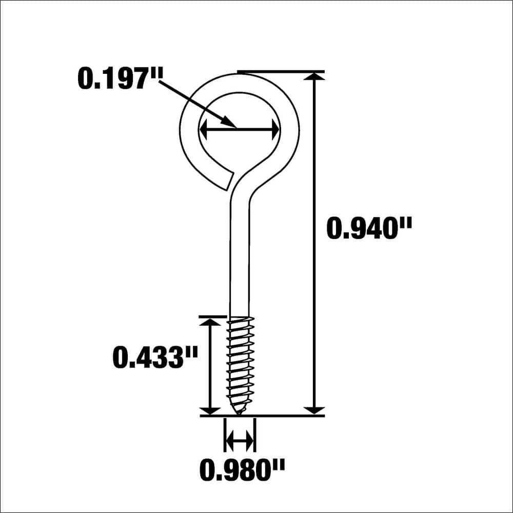 Everbilt 3/32 in. x 1 in. Stainless Steel Screw Eye (4-Piece) (4)