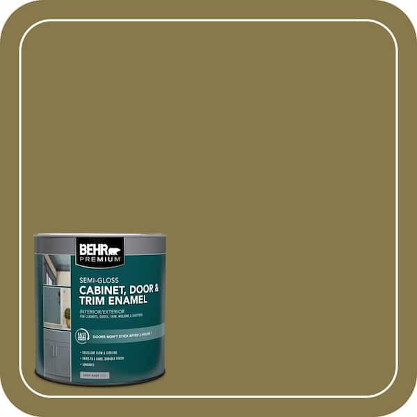 BEHR PREMIUM 1 qt. #M330-7 Green Tea Leaf Semi-Gloss Enamel Interior/Exterior Cabinet, Door & Trim Paint (2)