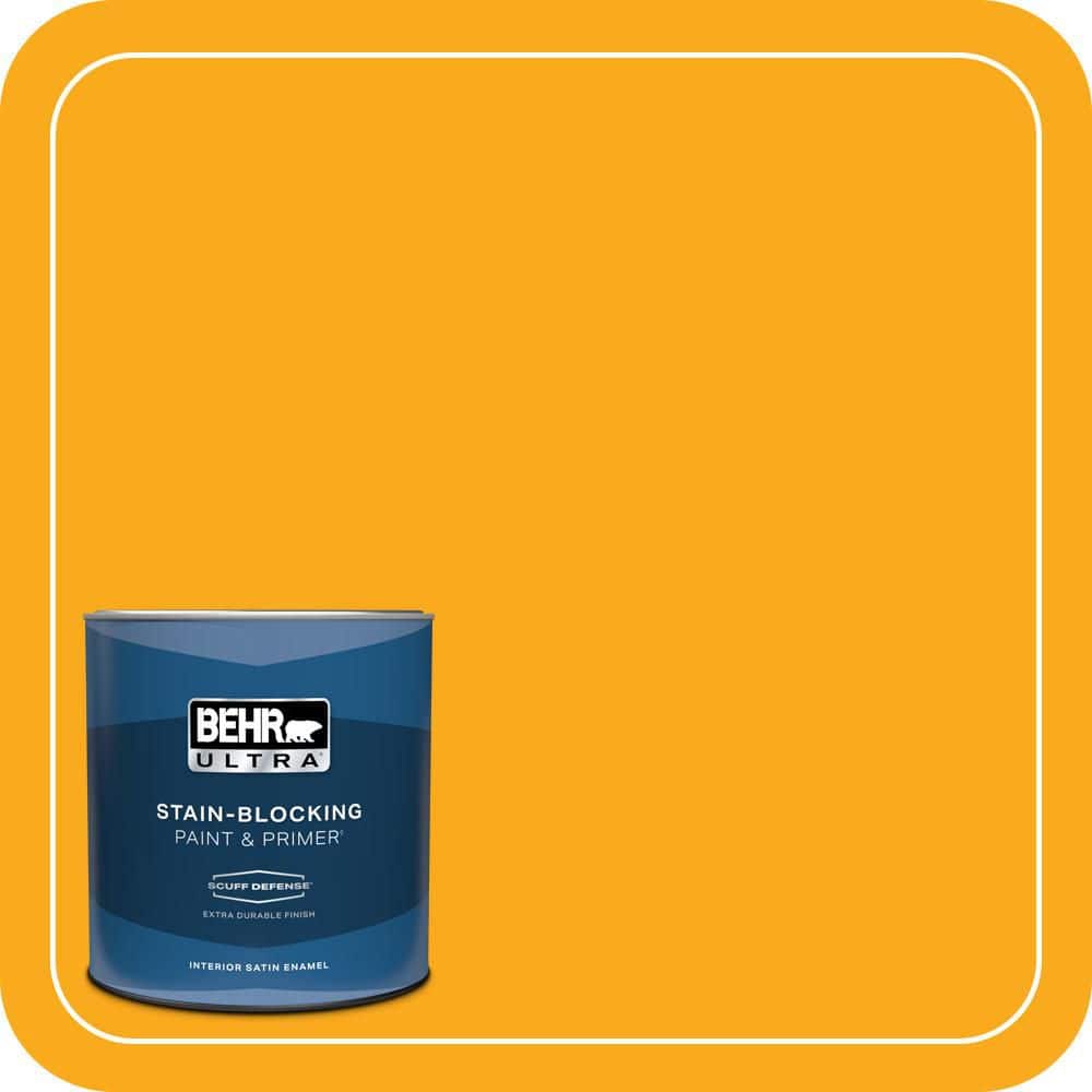 BEHR ULTRA 1 qt. #P270-7 Sunny Side Up Extra Durable Satin Enamel Interior Paint & Primer