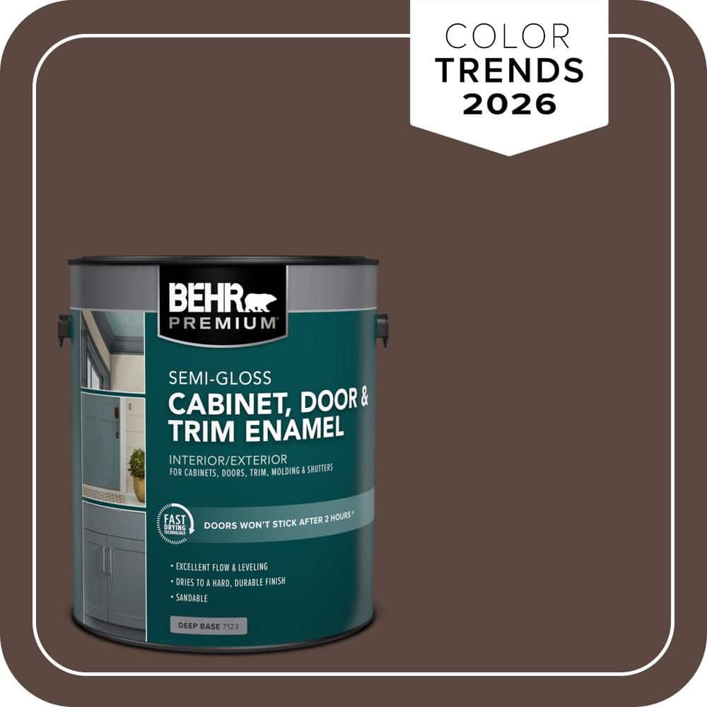 BEHR PREMIUM 1 gal. #N170-7 Baronial Brown Semi-Gloss Enamel Interior/Exterior Cabinet, Door & Trim Paint