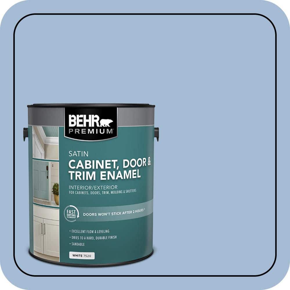 BEHR PREMIUM 1 gal. #M530-3 Perennial Blue Satin Enamel Interior/Exterior Cabinet, Door & Trim Paint