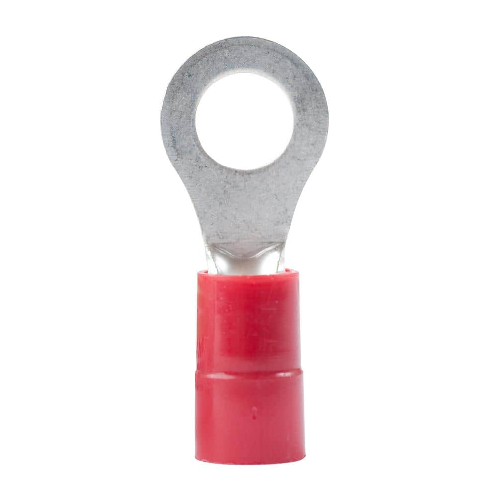 Gardner Bender 22-18 AWG Stud and 8-10 Stud Vinyl-Insulated Barrel Ring Terminal, Red (10-Pack) (1)