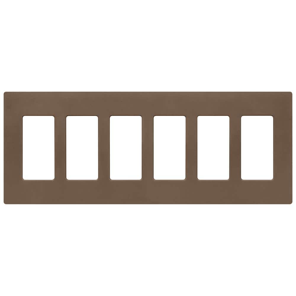 Lutron Claro 6 Gang Wall Plate for Decorator/Rocker Switches, Satin, Espresso (SC-6-EP) (1-Pack)