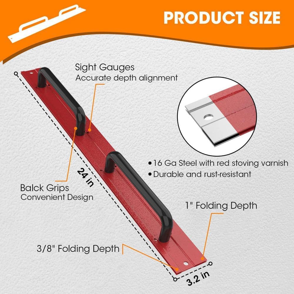 Laybus 24 in. Red Steel Sheet Metal Folding Tool with Grips, Constructed of Heavy-Duty 16 Gauge Steel with Red Stoving Varnish (2)
