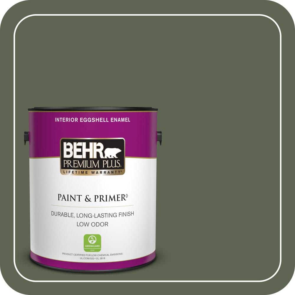 BEHR PREMIUM PLUS 1 gal. #N390-7 Cypress Vine Eggshell Enamel Low Odor Interior Paint & Primer