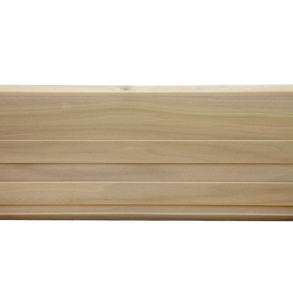 Ornamental Mouldings .625 in. D x 4.5 in. W x 92 in. L Unfinished Poplar Wood Beckett Crown Moulding (2)