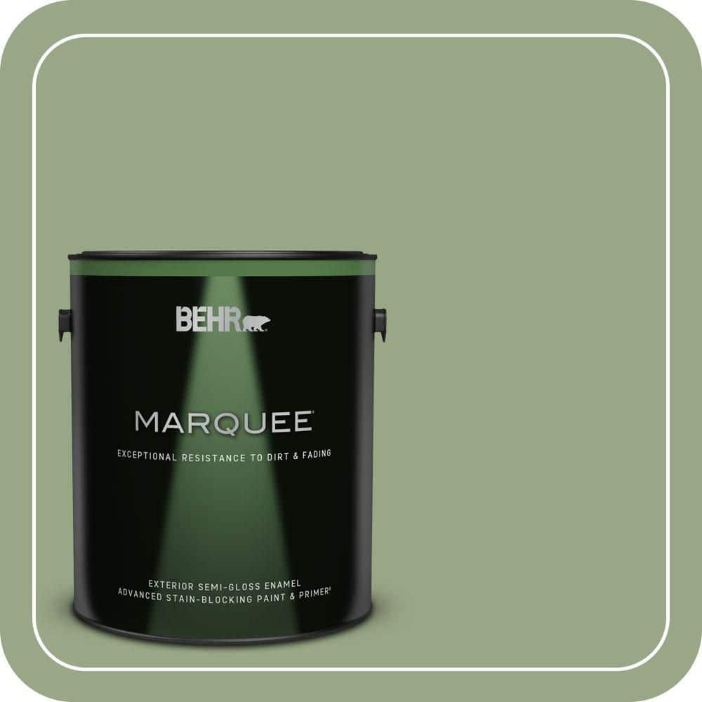 BEHR MARQUEE 1 gal. #MQ6-51 Fern Leaf Semi-Gloss Enamel Exterior Paint & Primer (1)