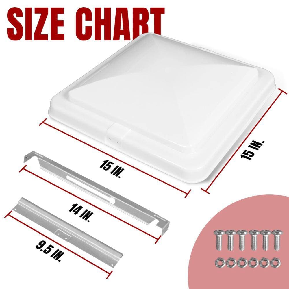 Unbranded 14 in x 14 in x 3.25 in White RV Roof Vent Covers Replacement Lids for Trailer Camper Motorhome 2 Pack (3)