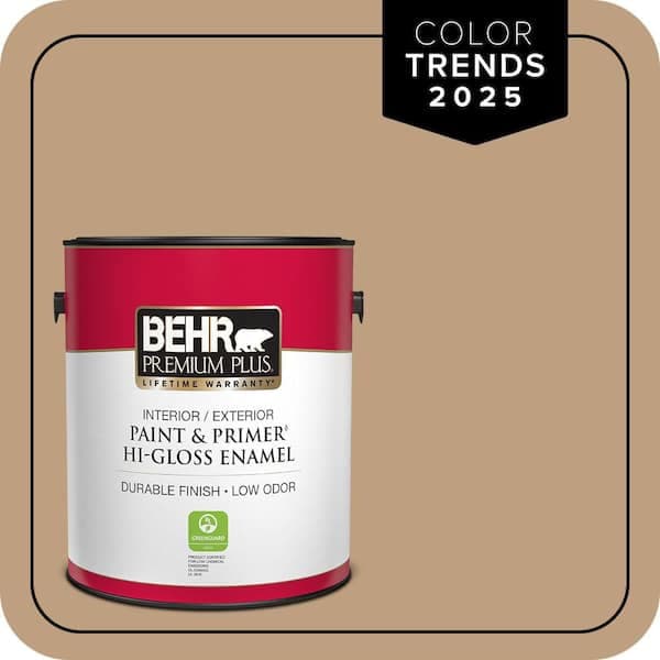 BEHR PREMIUM PLUS 1 gal. #N270-4 Oxford Street Hi-Gloss Enamel Interior/Exterior Paint & Primer (2)