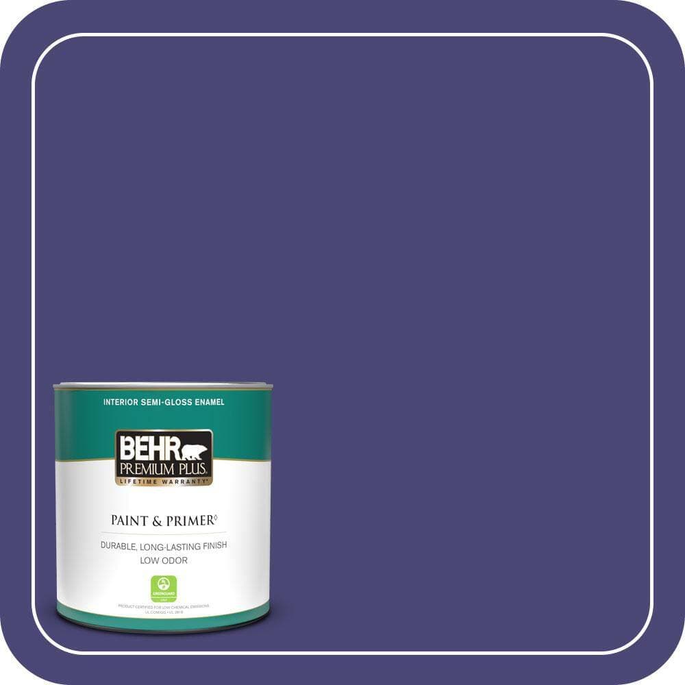 BEHR PREMIUM PLUS 1 qt. #MQ5-43 Dramatist Semi-Gloss Enamel Low Odor Interior Paint & Primer