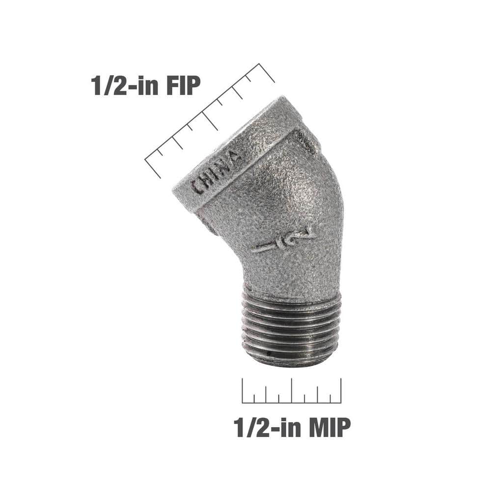 Southland 1/2 in. Black Malleable Iron Degree FPT MPT Street Elbow Fitting (4)