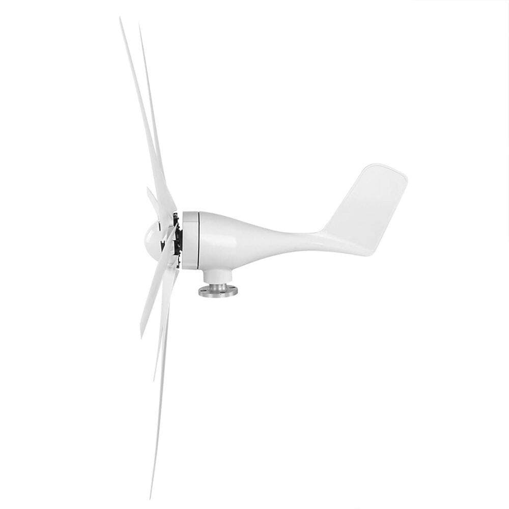 Unbranded 6 Blade Professional Wind Turbine Generator 1600W 24V White Nylon Fiber High Power Output For Industrial Use Plastic