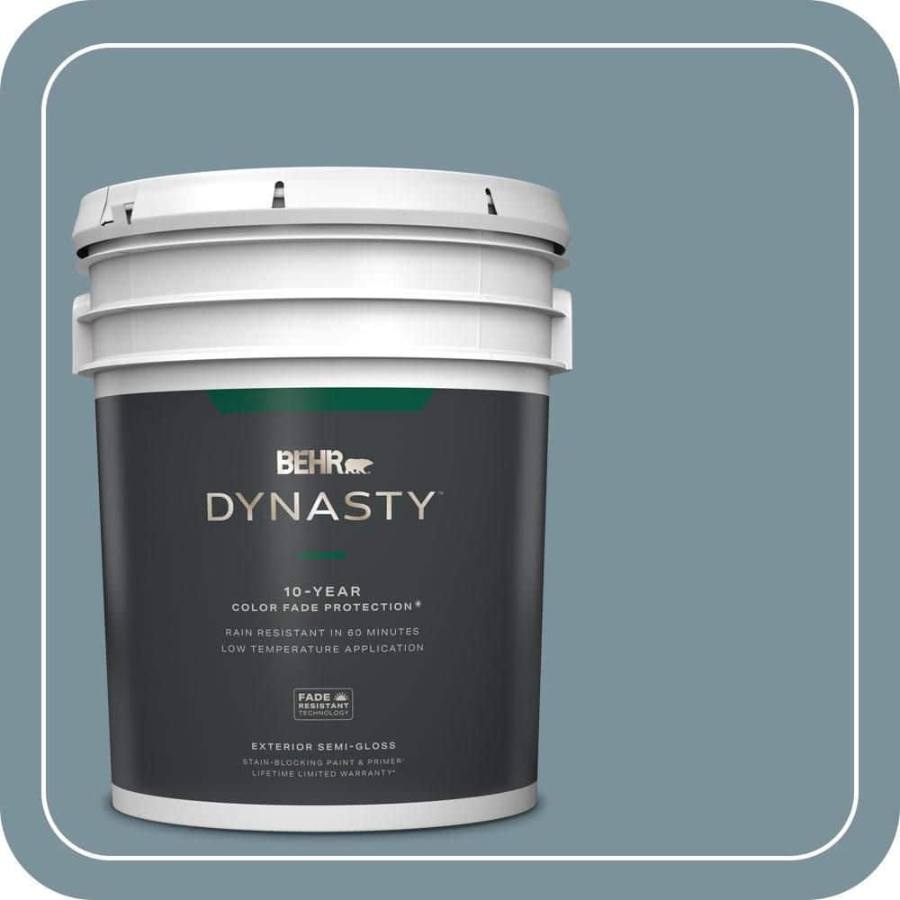 BEHR DYNASTY 5 gal. #PMD-55 Silent Tide Semi-Gloss Enamel Exterior Stain-Blocking Paint & Primer