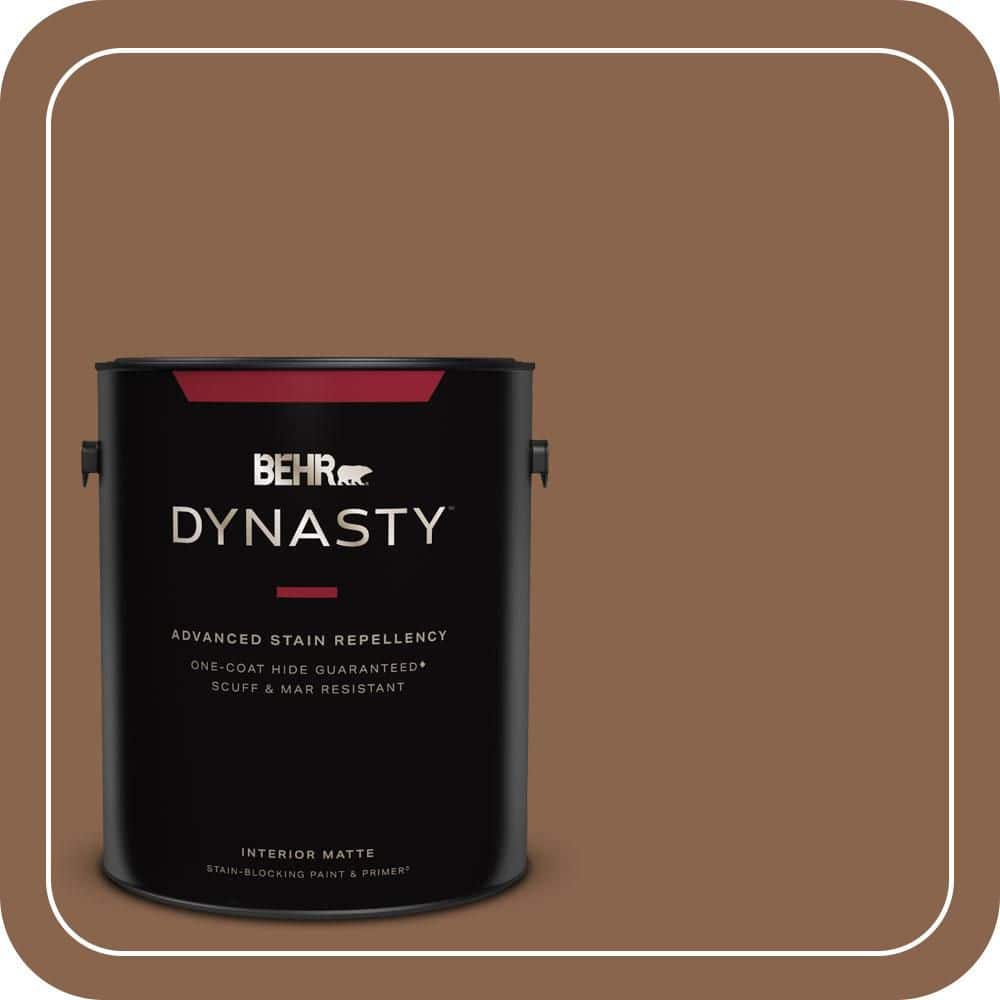 BEHR DYNASTY 1 gal. #S220-7 Molasses One-Coat Hide Matte Interior Stain-Blocking Paint & Primer