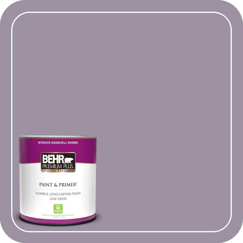 BEHR PREMIUM PLUS 1 qt. #660F-5 Amethyst Phlox Eggshell Enamel Low Odor Interior Paint & Primer