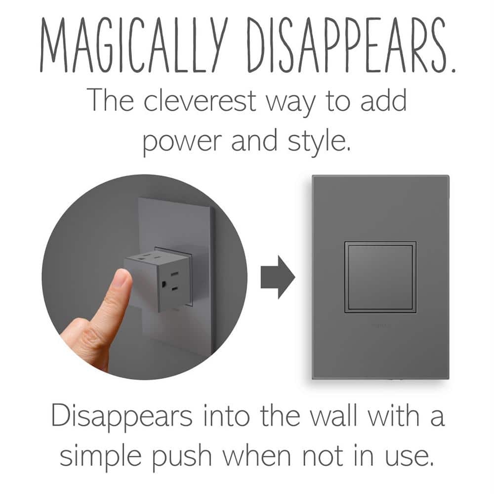 Legrand adorne Amp 125-Volt Tamper Resistant 1-Gang Pop-Out Outlet with Wall Plate (2)