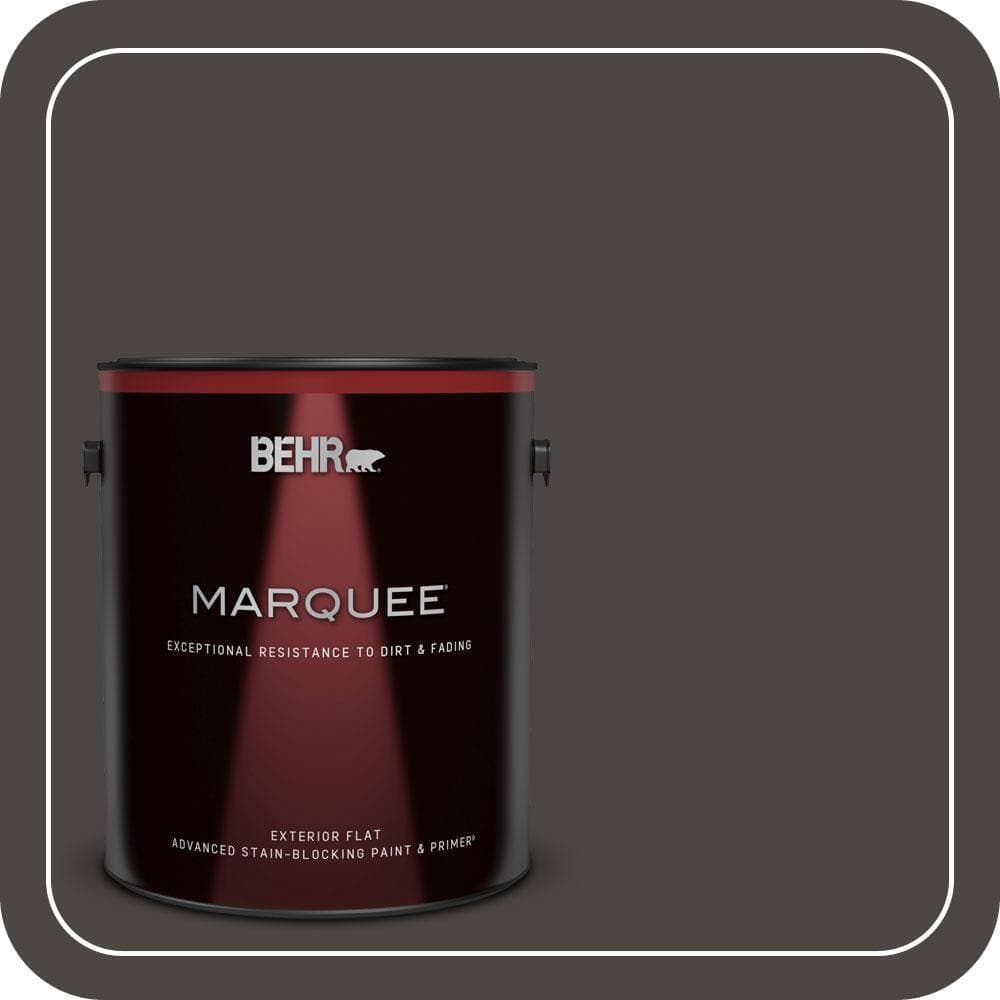 BEHR MARQUEE 1 gal. #T16-01 Black Pearl Flat Exterior Paint & Primer