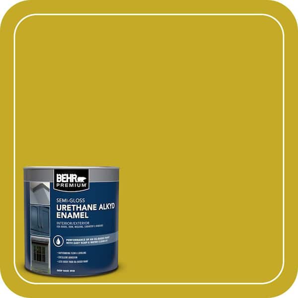 BEHR PREMIUM 1 qt. Home Decorators Collection #HDC-MD-03 Citronette Semi-Gloss Enamel Urethane Alkyd Interior/Exterior Paint (2)