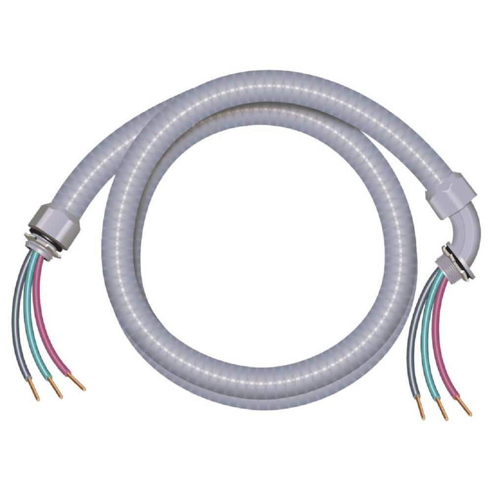 Southwire 4 ft. 8/2 Ultra-Whip Liquidtight Flexible Non-Metallic PVC Conduit Cable Whip
