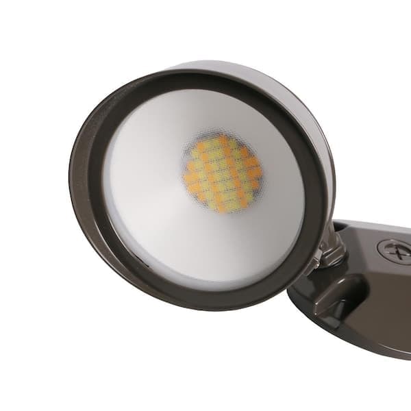 Commercial Electric 1400 x 2 Lumen Hardwired LED Outdoor Spotlight with Dimmable 5CCT Integrated Bulb 1-Pack