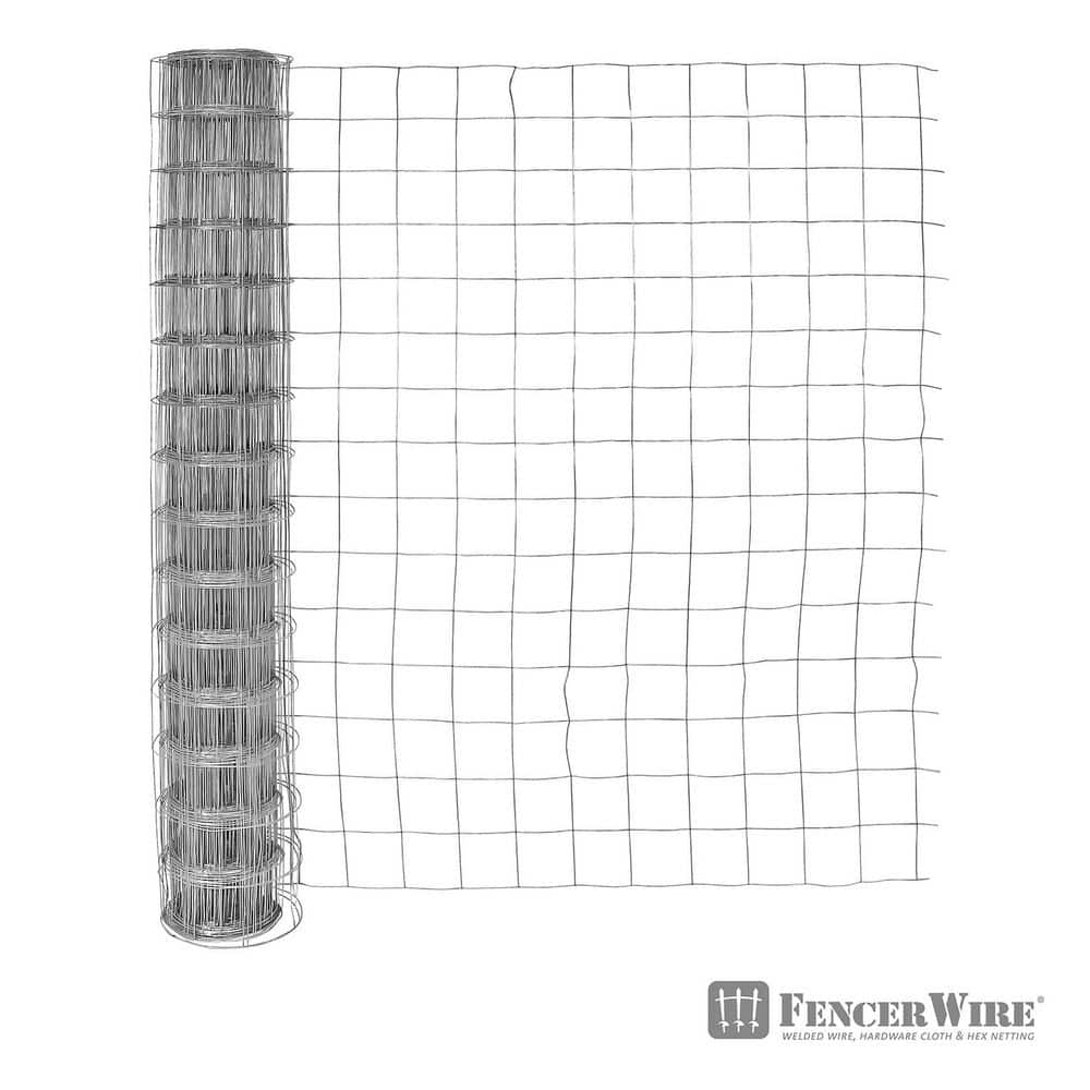 Fencer Wire 6 ft. x 100 ft. 16-Gauge Galvanized Welded Wire Fence, 4 in. x 4 in. Big Opening for Vegetables, Garden Fruits & Animals