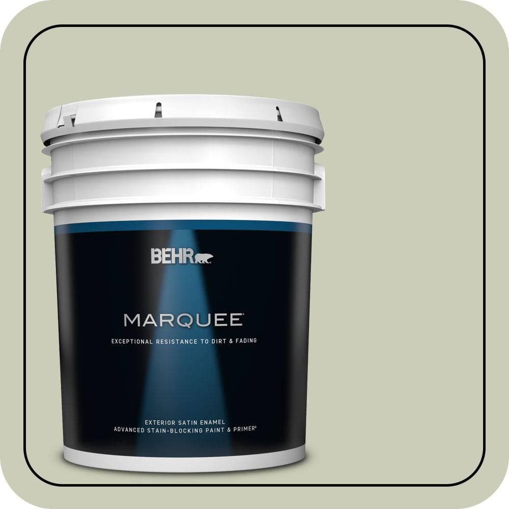 BEHR MARQUEE 5 gal. #S380-2 Morning Zen Satin Enamel Exterior Paint & Primer (1)