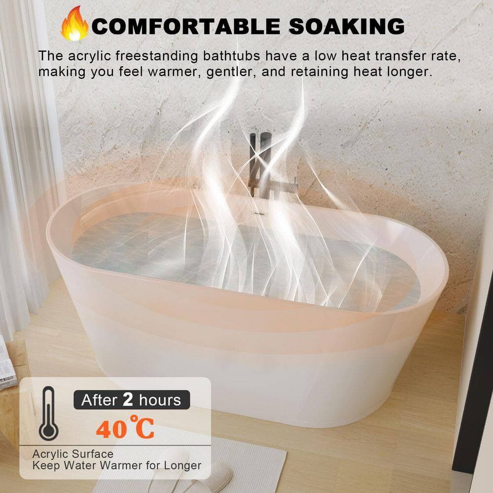 Boosicavelly 30 in. Acrylic Freestanding Soaking Bathtub (2)