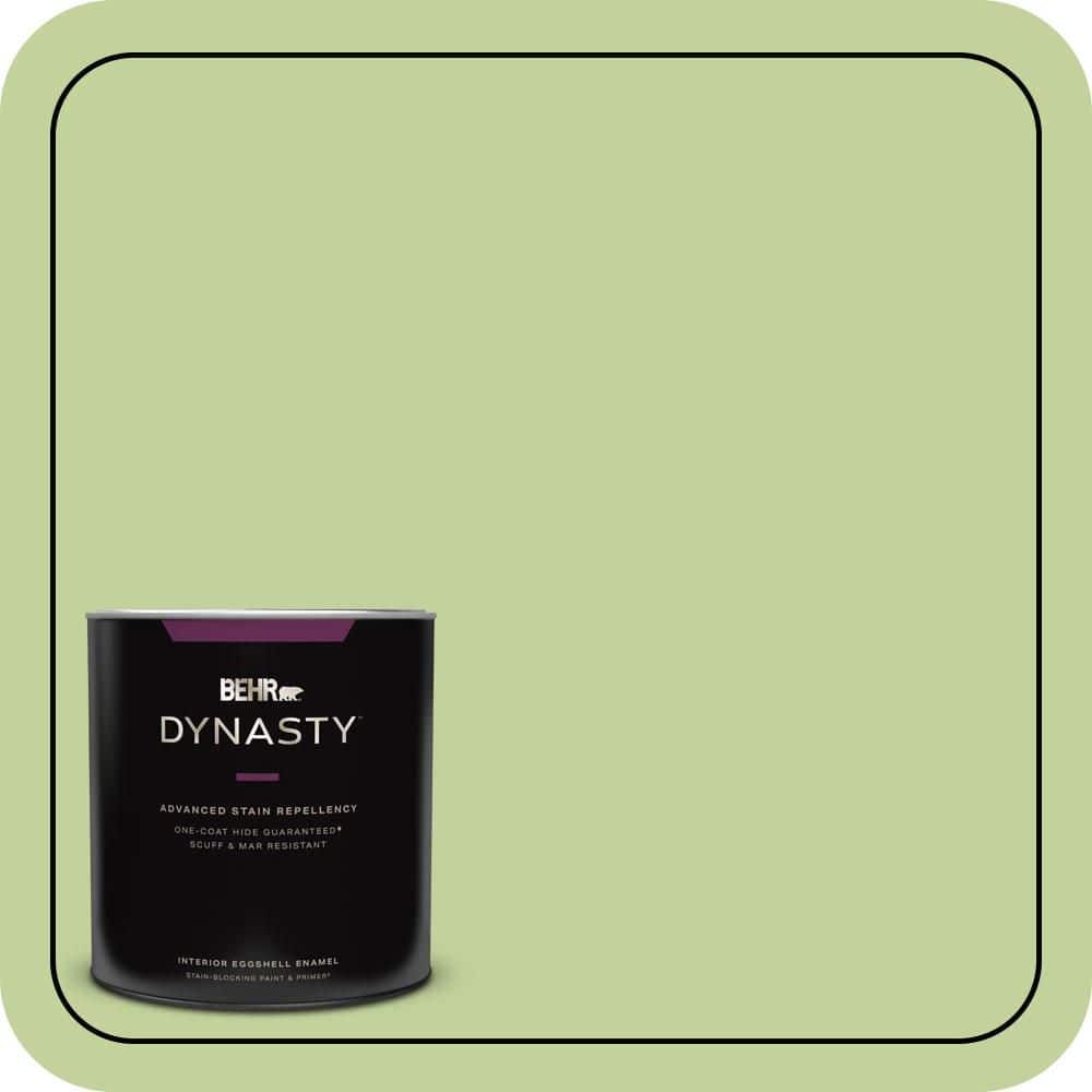 BEHR DYNASTY 1 qt. #P370-4 Cricket Field One-Coat Hide Eggshell Enamel Interior Stain-Blocking Paint and Primer