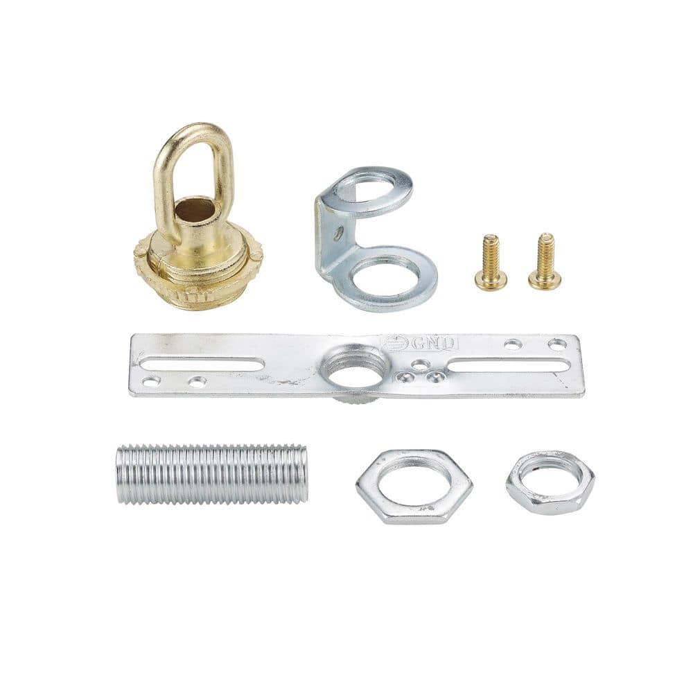 Bel Air Lighting Brass Screw Collar Loop Kit with Crossbar for Hanging Light Fixtures (2)