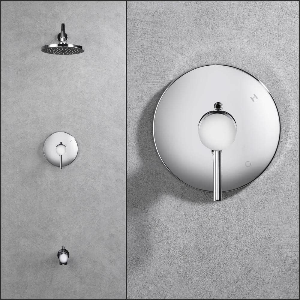 Ultra Faucets Kree Single Handle 1-Spray Tub and Shower Faucet 1.8 GPM with Pressure Balance in. Polished Chrome (Valve Included) (3)