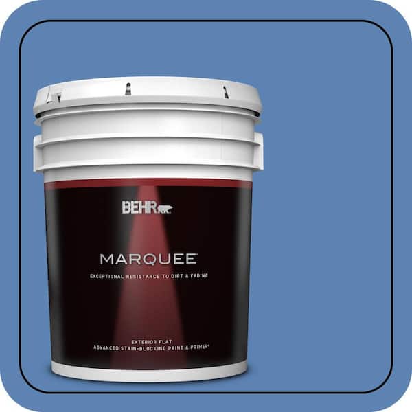 BEHR MARQUEE 5 gal. #PPU15-06 Neon Blue Flat Exterior Paint & Primer (2)