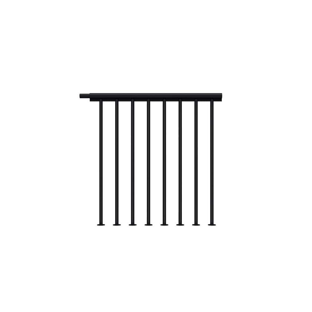 Dolle Atlanta/Dallas 39.3 in. H x 39.37 in. W Jet Black Powder Coated Steel Landing Banister Continuous Stair Railing Kit