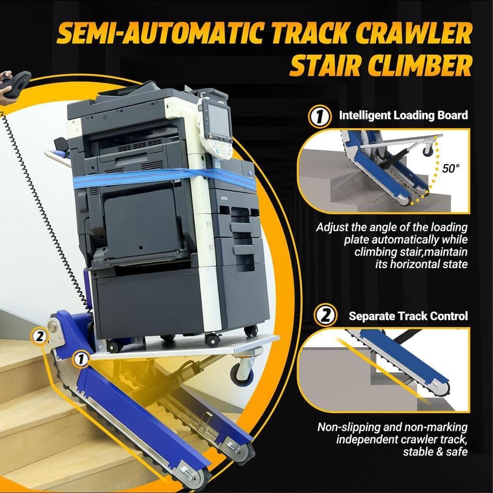 COZY CORNERS INC 683 lbs. Capacity Heavy Duty Powered Track Stair Climbing Hand Truck, Crawler Stair Climber Dolly with Joystick Control (3)