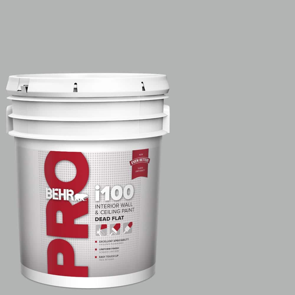 BEHR PRO 5 gal. #PPU26-08 Silverstone Dead Flat Interior Paint