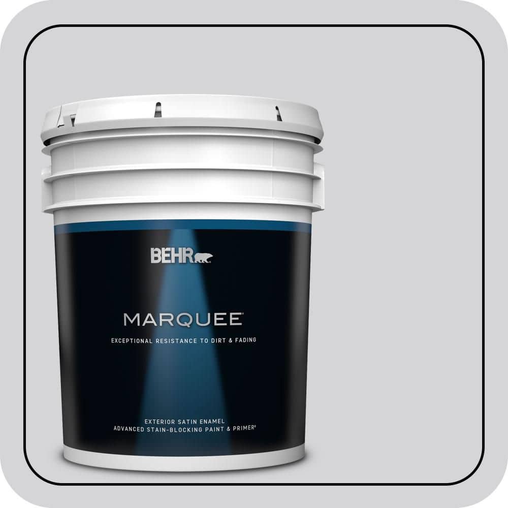 BEHR MARQUEE 5 gal. #N550-1 Mirror Ball Satin Enamel Exterior Paint & Primer