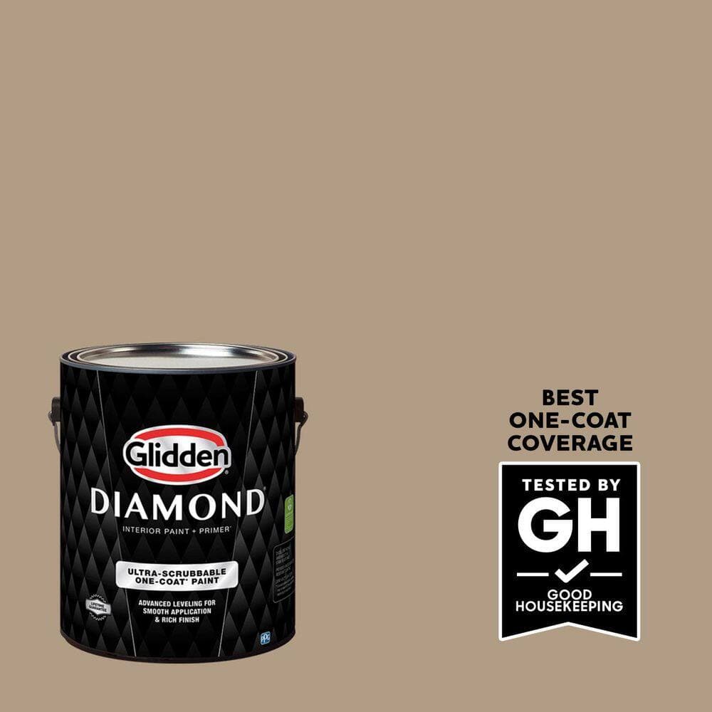 Glidden Diamond 1 gal. PPG1077-4 Weathered Wood Flat Interior Paint with Primer