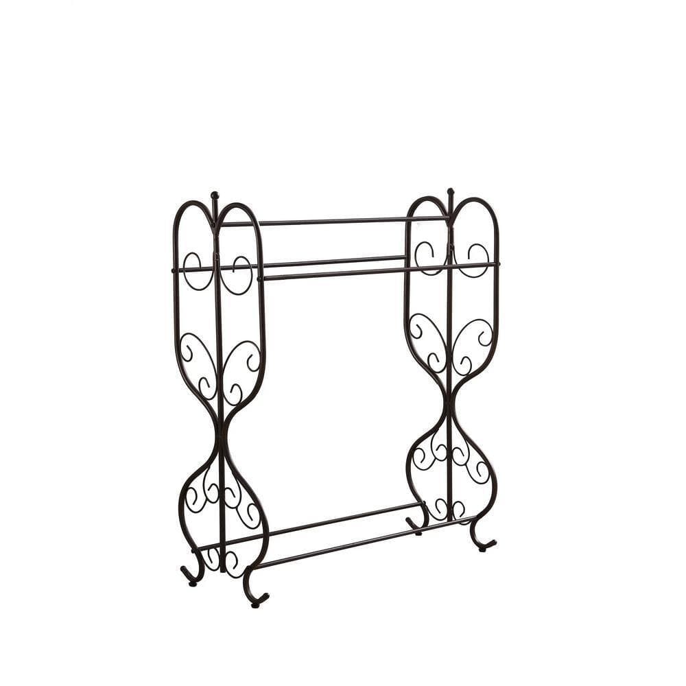 Signature Home SignatureHome Free Standing Triple Bathroom Towel Rack Organizer, Pewter Finish, Metal Towel Stand (1)